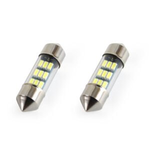 Set becuri auto cu LED sofit compatibil C5W 9 SMD 31mm Alb 12V, destinat competitiilor auto sau off-road