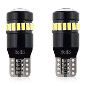 Set becuri auto cu LED CANBUS compatibil T10 W5W 19 SMD Alb 12V, destinat competitiilor auto sau off-road