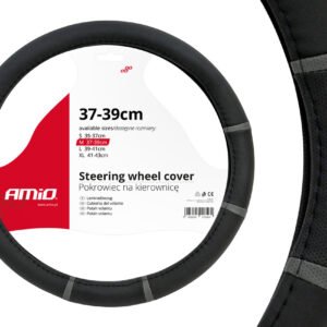 Husa volan negru + dungi gri SWC-06-M (37-39cm)