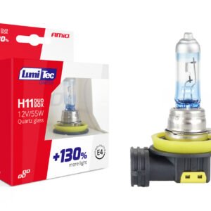 Set becuri cu halogen H11 12V 55W LumiTec LIMITED + 130% DUO BOX