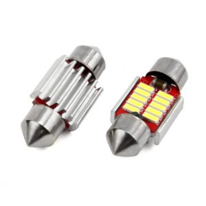 Set becuri auto cu LED CANBUS sofit compatibil C5W 10 SMD 31mm Alb 12/24V, destinat competitiilor auto sau off-road