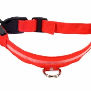 Zgarda iluminata cu LED Rosu, pentru caine sau pisica, AVX-AG232R