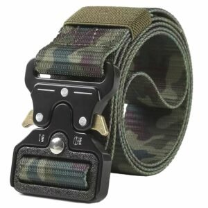 Curea Tactica pentru pantaloni, culoare Camuflaj cu catarama Neagra