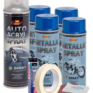 Kit complet reparatie si vopsire jante culoare Albastru Metalizat, V4