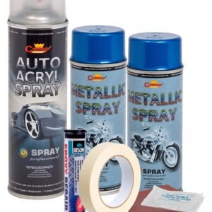 Kit complet reparatie si vopsire jante culoare Albastru Metalizat, V2
