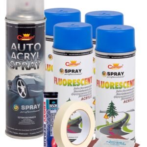 Kit complet reparatie si vopsire jante culoare Albastru Fluorescent, V4