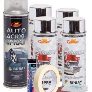 Kit complet reparatie si vopsire jante culoare Crom Metalic, V4