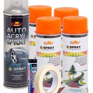 Kit complet reparatie si vopsire jante culoare Orange Fluorescent, V4