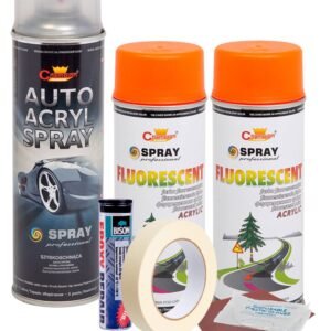 Kit complet reparatie si vopsire jante culoare Orange Fluorescent, V2