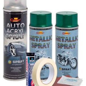 Kit complet reparatie si vopsire jante culoare Verde Metalizat, V2