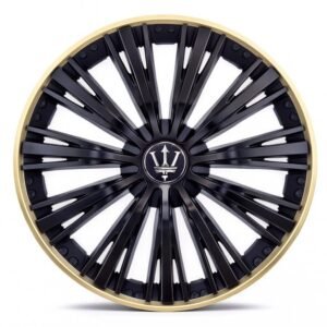 Set 4 capace roti VELAR Trident Gold/Black, design multi-spoke Premium, ABS rezistent, Universal, pentru jante R16