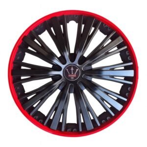 Set 4 capace roti VELAR Pulse Red, design Sport cu accente rosii, ABS rezistent, Universal, pentru jante R16