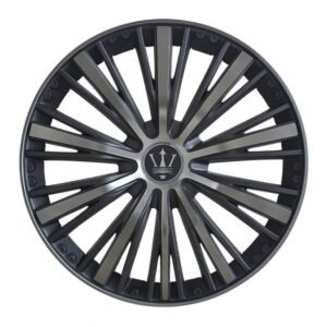 Set 4 capace roti VELAR Blade Silver, design Sportiv cu accente negre cu gri antracit, ABS rezistent, Universal, pentru jante R15