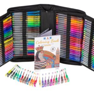 Set 242 piese, Pixuri cu gel multicolor + Rezerve + Carte de colorat + Penar