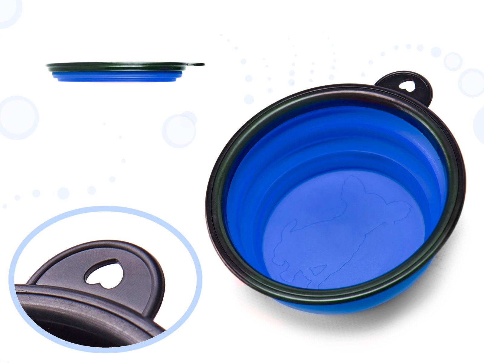 KX9783_3 Silikonowa składana miska podrózna dla psa czerwon 2