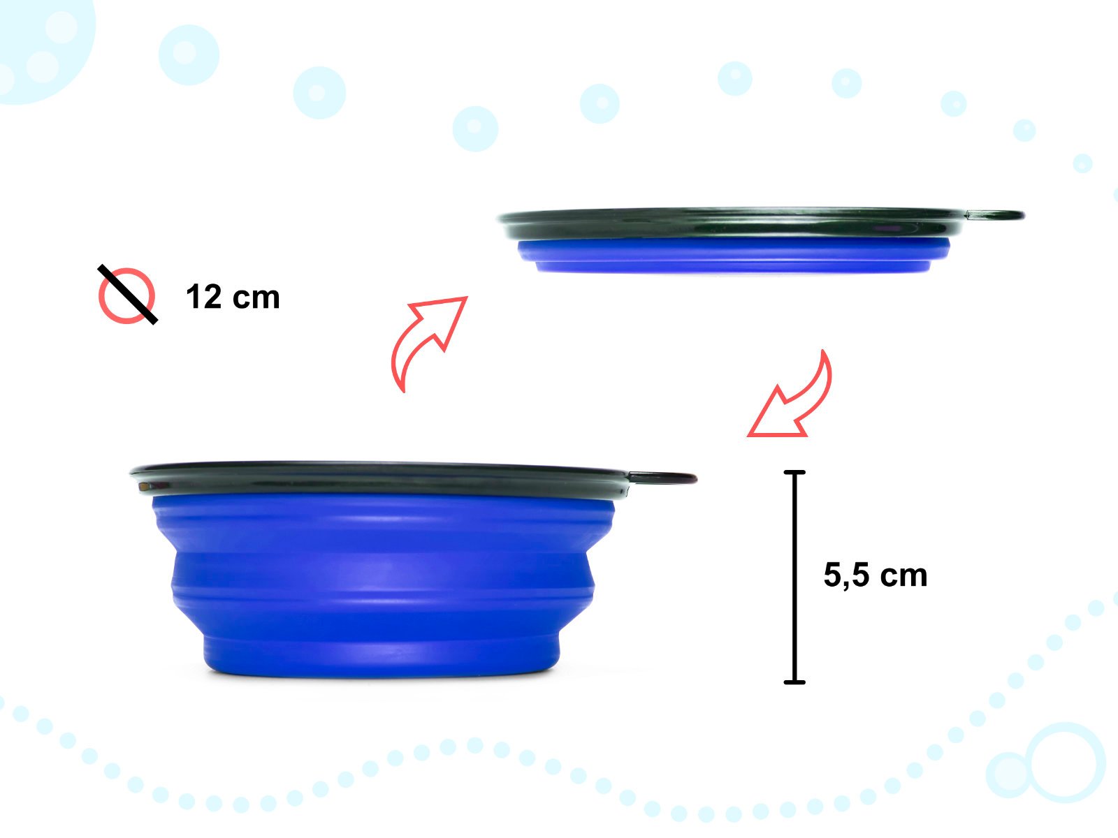 KX9783_3 Silikonowa składana miska podrózna dla psa czerwon 3