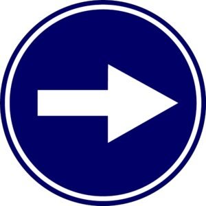 Eticheta, Autocolant Reflectorizant Semn Obligatoriu Stanga / Dreapta, Diamentru 18cm