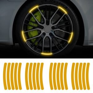 Set 20 bucati Elemente Reflectorizante "Wheel Arch" pentru autoturisme, biciclete, motociclete, atv-uri, scutere, culoare Galben/Amber