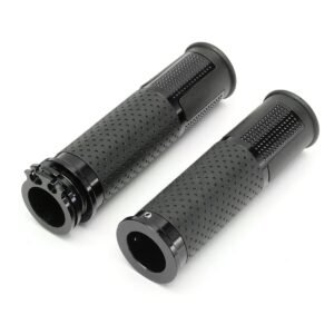 Set 2 buc. Manere Moto/ATV antiderapante, universale, culoare Neagra cu insertii Carbon