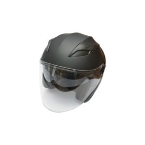 Casca moto tip jet neagra cu viziera transparenta si ochelari de soare, marimea L, model Urban