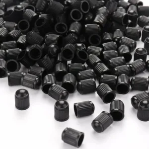 Set 100 buc. capace valva/ventil, material plastic, culoare Neagra, pentru Autoturisme, Camioane, Biciclete, Moto, ATV, Quad